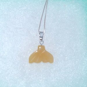 Boho hippie Citrine Crystal Mermaid tail Sterling Silver Necklace …